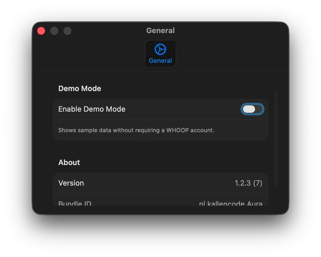 Settings and Demo Mode